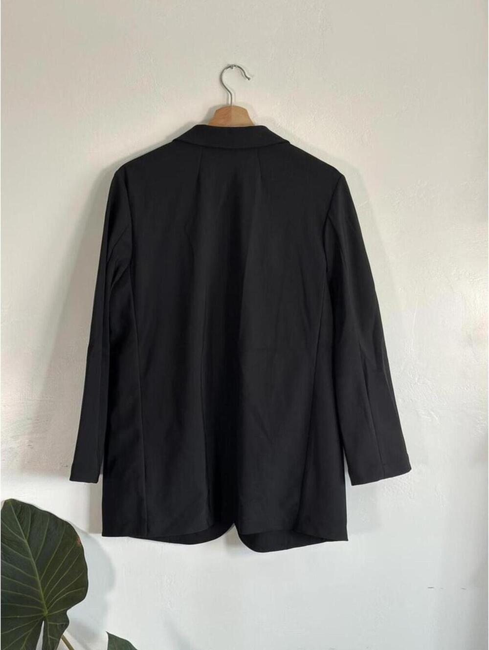 Theory Position Ponte Blazer Women 10 Black Tailored Single Button Jacket - Picture 7 of 8